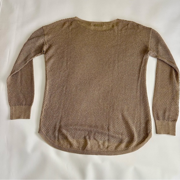 Michael Kors metallic gold open weave sweater size S - Picture 4 of 9